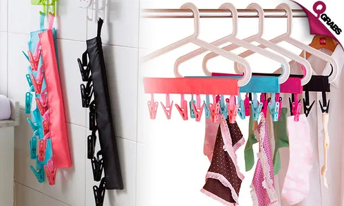 6-Clip Portable Cloth Hanger!